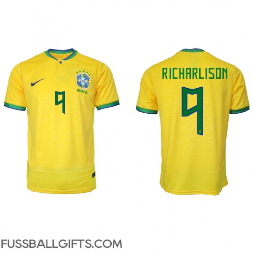 Brasilien Richarlison #9 Fußballbekleidung Heimtrikot WM 2022 Kurzarm